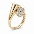 Oval Detaylı Asimetrik Modern Yüzük